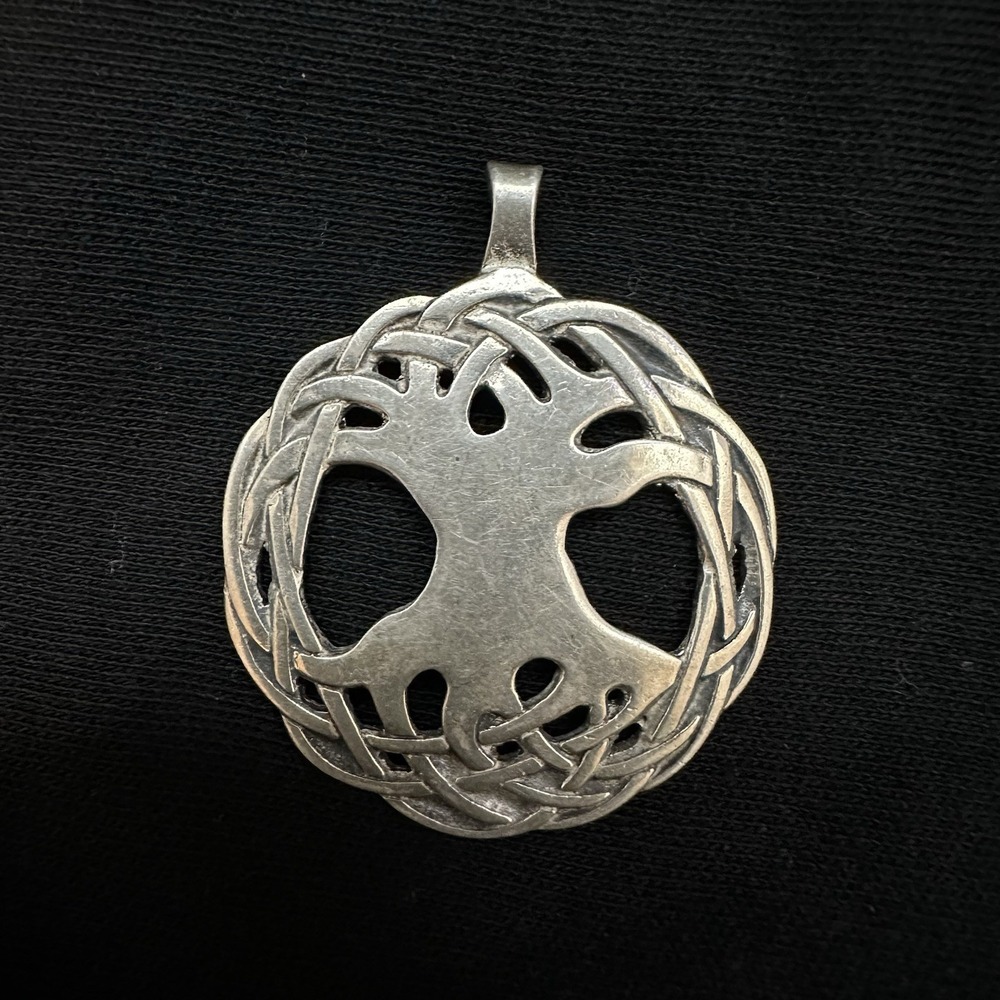 Vintage Sterling Silver 925 Tree Of Life Pendant Signed JEN